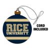 GRAPHICS & MORE Rice University Stripes Wood Christmas Tree Holiday Ornament view 2