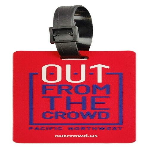 Out from The Crowd Silicone Travel ID Tag for Luggage and Suitcases (Style 4 - OFTC Red)