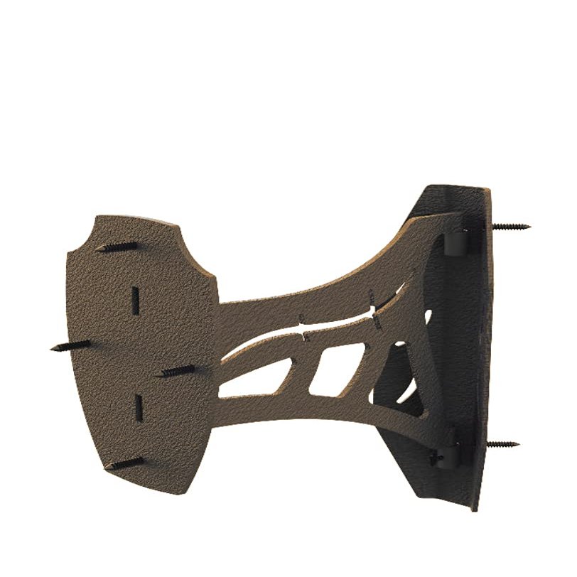 Skull Hooker Small/Medium Steel Powder-Coated Game Corner Shoulder Mount with Single 10-inch Swing Arm, Brown