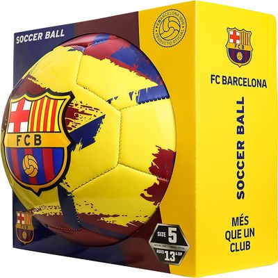 Icon Sports Officially Licensed FC Barcelona Soccer Ball - FCB93BL Yellow Size 5