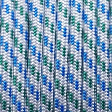 MarineNow UHMWPE Core Polyester Cover Low Stretch Sailing Rope Choose Size/Length/Color (8 mm (5/16"), 080 ft, Blue & Green Fleck)