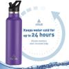 Arslo Stainless Steel Double Wall Water Bottles 17 Ounce, Vacuum Insulated Bottle With Straw Lid, Insulated Water Bottle Keeps Water Cold for 24 Hours, Hot for 12 Hours, Hiking, Sports view 3
