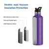 Arslo Stainless Steel Double Wall Water Bottles 17 Ounce, Vacuum Insulated Bottle With Straw Lid, Insulated Water Bottle Keeps Water Cold for 24 Hours, Hot for 12 Hours, Hiking, Sports view 4