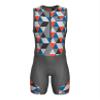 Sparx Men`s Triathlon Suit Trisuit Race Skinsuit Cycling Speed Suit Italian Fabric Swimskin (Polygone_S) Grey view 2