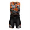 Sparx Men`s Triathlon Suit Trisuit Race Skinsuit Cycling Speed Suit Italian Fabric Swimskin (Orange_Camo_M) view 2