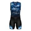 Sparx Men`s Triathlon Suit Trisuit Race Skinsuit Cycling Speed Suit Italian Fabric Swimskin (Blue_Camo_S) view 2