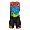 Sparx Men`s Triathlon Suit Trisuit Race Skinsuit Cycling Speed Suit Italian Fabric Swimskin (Leopard_2XL) view 2