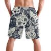 visesunny Men's Beach Short Swim Trunks Day of The Dead Sugar Cat Skull Sports Running Bathing Suits view 4