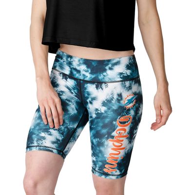 FOCO Miami Dolphins NFL Womens Team Color Tie Dye Bike Shorts - S