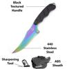 Snake Eye Tactical 9" Full Tang Tactical Knife with Knife Sharpener & ABS Plastic Sheath (Rainbow) view 3