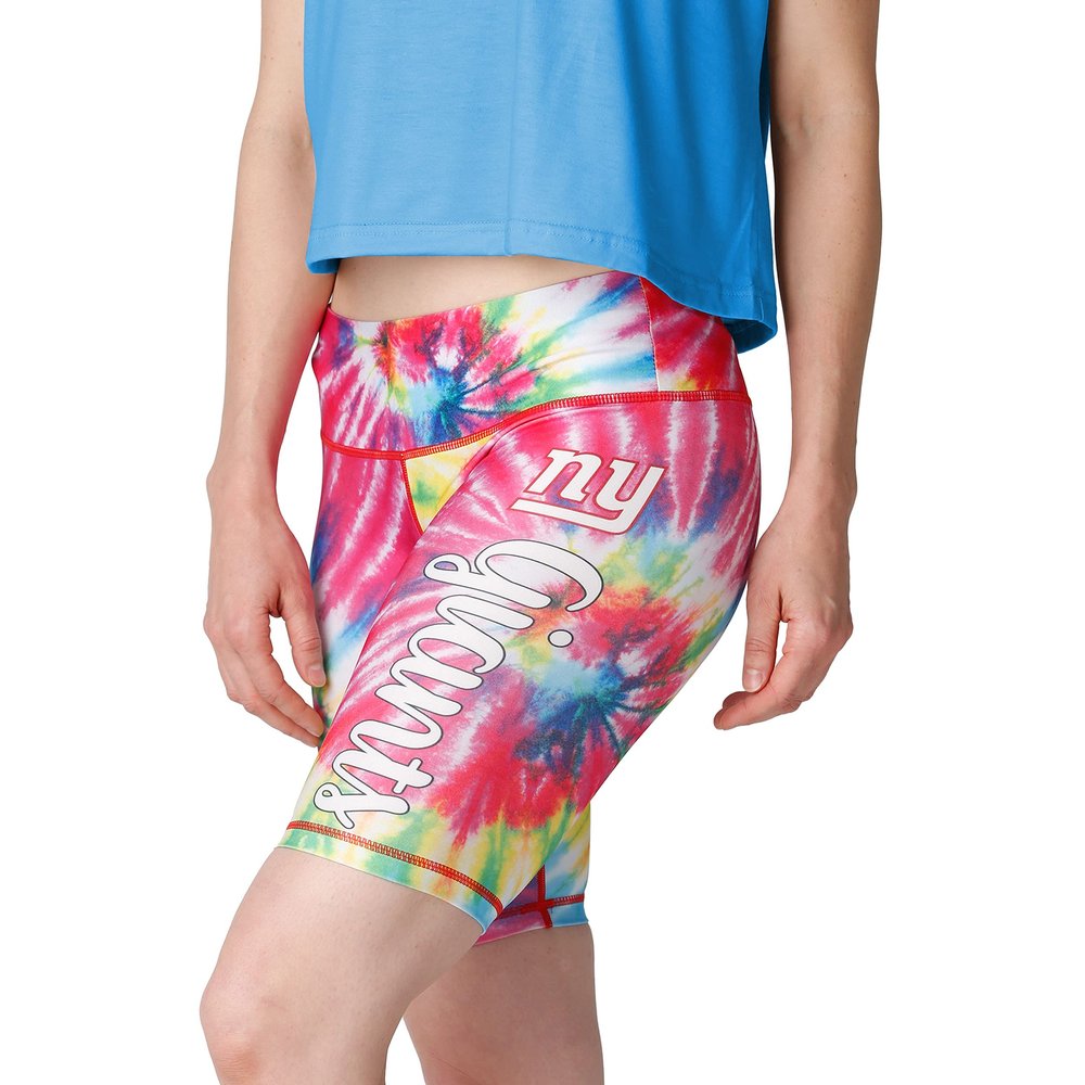 FOCO New York Giants NFL Womens Tie Dye Bike Shorts - S