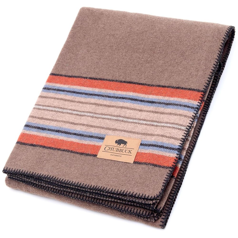 Chubbuck 100% Wool Blanket Camping (60" x 84") - Large Warm Blanket for Camping, Emergency, Outdoor Concerts and Home Use - Fire Retardant, Soft and Warm Blankets for Winter (Forest)