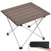 Grope Portable Camping Table with Aluminum Table Top, Folding Beach Table Easy to Carry, Prefect for Outdoor, Picnic, BBQ, Cooking, Festival, Beach, Home (Coffee-S) view 1