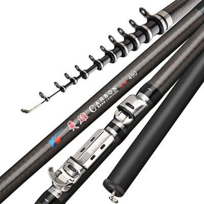 ZFF Carbon Fishing Rod Telescopic 2.7m 3.6m 4.5m 5.4m 6.3m 7.2m Ultralight Rock Spinning Rods Fishing Poles (Size : 2.7 m)