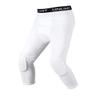 Unlimit for 4-16 yrs, Youth Basketball Pants with Knee Pads, 3/4 Capri Compression Pants for Boys. (White, M: for 8-10 yrs) view 1