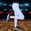 Unlimit for 4-16 yrs, Youth Basketball Pants with Knee Pads, 3/4 Capri Compression Pants for Boys. (White, M: for 8-10 yrs) view 2