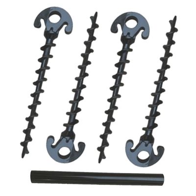 Red Suricata Ground Anchor Screws - Ultra Strong Sun Shade Canopy Tent All Terrain Tarp Stakes (4 Pack)