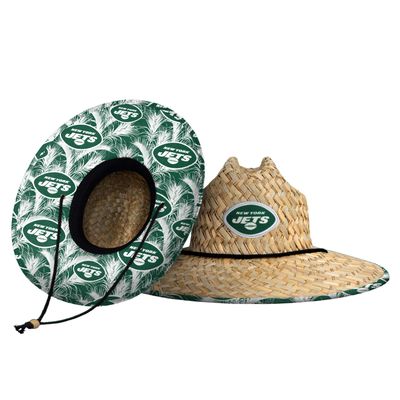 FOCO Mens Nfl Team Logo Floral Lifeguard Beach Sun Straw Hat, Team Logo
