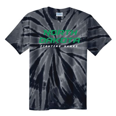 J2 Sport University of North Dakota NCAA Tie Dye T-Shirt  Apparel Shirt Black