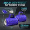 Cardio Max Ultra-Dense Stainless Steel Hand Weights with Anti-Slip Silicone Finger Loop Set of 2 for Workout, Fitness, Training for Men and Women - 3.0 lbs (Purple) + Free E-Book Workout Guide view 3
