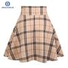 Khaki Skirt for Women 2025 Fall Winter Pleated Mini Plaid Skirt (Large, Plaid Khaki) view 2