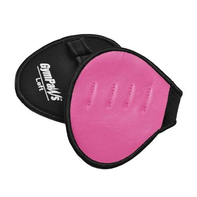 GymPaws Ladies Workout Gloves Pro - Washable Leather Hand Pads w 4 Fingerloop SweatProof Backing (Pink)