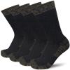 APTYID Men's Moisture Wicking Cushioned Crew Work Boot Socks, Size 9-12, Black, 4 Pairs view 1
