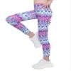 Hansber Kids Girls Tie Dye Running Pants High Waist Leggings Dance Sports Gymnastics Yoga Casualwear Purple&Pink 4 view 2