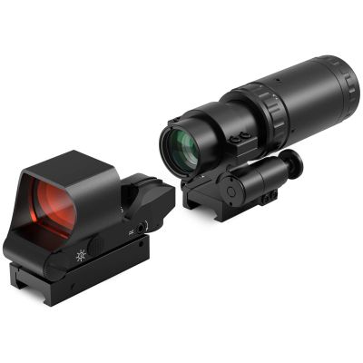 Feyachi red dot magnifie with RS-30 Reflex Sight Combo, Multiple Reticle System Red Dot Sight & Magnifier Combo Built-in Flip Mount