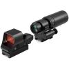 Feyachi red dot magnifie with RS-30 Reflex Sight Combo, Multiple Reticle System Red Dot Sight & Magnifier Combo Built-in Flip Mount view 1