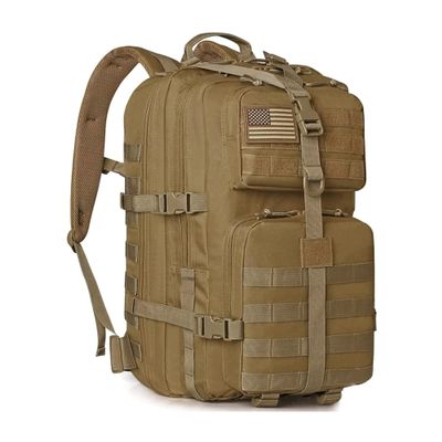 WINCENT Multi Function Military Tactical Assault Backpack with Double Stitching, Braided Handle, and Laser Cut Mole Webbing for Gear Attachment, Tan