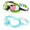 Seago Swim Goggles 2 Pack Anti-Fog Anti-UV Wide View Swimming Goggles for Kids 3-14 view 1
