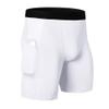 WRAGCFM Mens Workout Compression Shorts,Mens Athletic Compression Shorts with Pockets Running Spandex Underwear Cool Dry Active Baselayer Sports Gym Tights (White,S) view 1