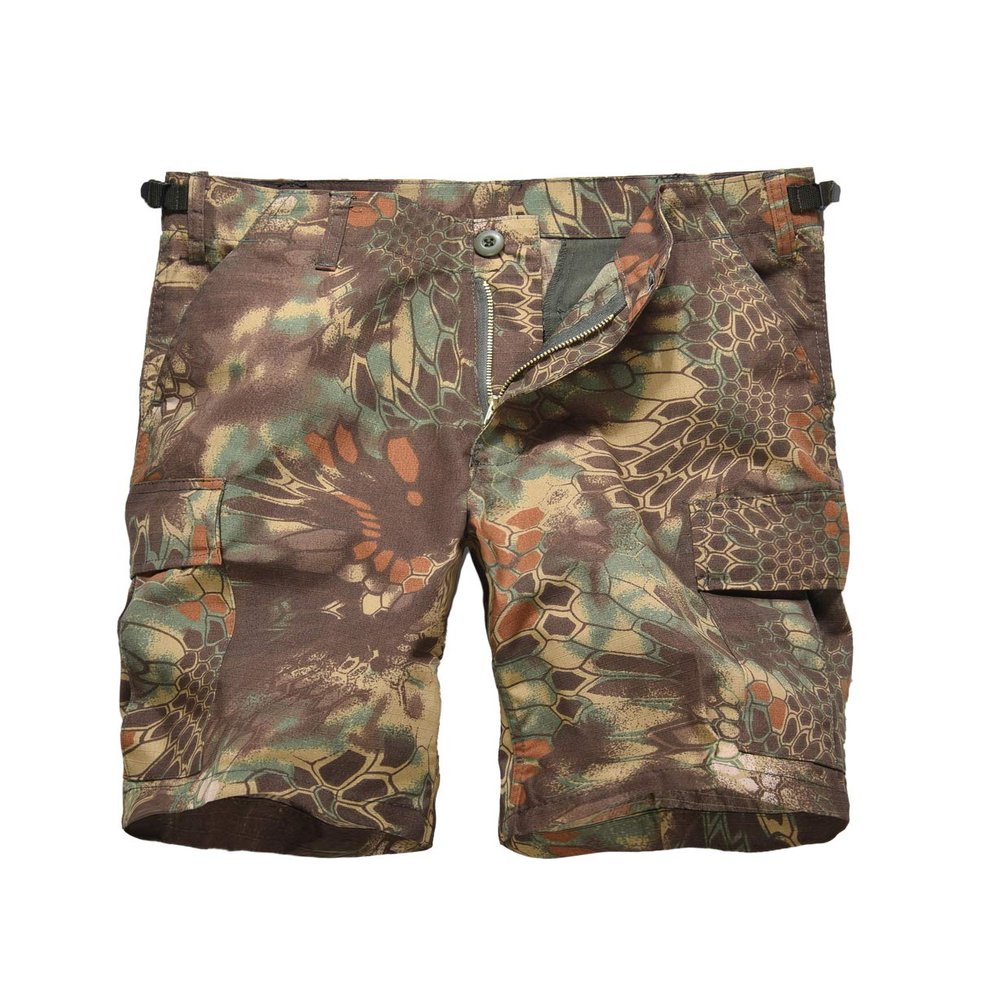 BACKBONE Mens Army Tactical Military BDU Camouflage Shorts Work Fishing Camping Casual Cargo Shorts (Green Python -Ripstop,Size 34)