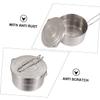 Vosarea Bento Pot Backpacking Cookware Hiking Cooking Kit Hiking Cooking Pot Outdoor Cooking Stove Portable Pot BBQ Kit Camping Seat Cushion Fold Tool Travel Stainless Steel view 3