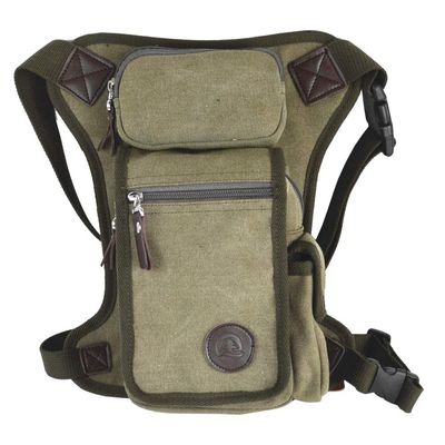 Canvas Drop Leg Bag Outdoor Travel Waist Pack Thigh Bag for Men Women Tactical Military Motorcycle Bike Multi-pocket Drop Leg Bags Pouch Army Green