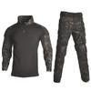 HARGLESMAN Mens Tactical Suits Military BDU Uniforms Set Camo Tops Shirts and Pants Fitting Practical Painball Comfortable Work Shooting Hiking Hunting Outdoor Plus Size Black Camo 2XL for Big Tall view 1