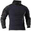 HARGLESMAN Men's Tactical Airsoft Long Sleeve BDU Uniform Set Shirts Snug Fitting Top Shirt Practical Painting Ball Comfortable Breathable Soft Work Hiking Fishing Hunting Outdoor Suits Black Camo XL view 3