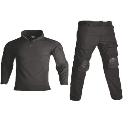 HARGLESMAN Men's Tactical Airsoft Long Sleeve Uniform Set Shirts Snug Fitting Top Shirt Practical Painting Ball Comfortable Breathable Soft Work Hiking Fishing Hunting Outdoor Suits Black XL