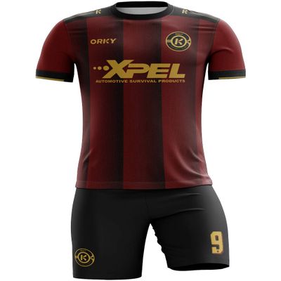 ORKY Boy Soccer Jersey Men Team Uniform Kids Customize Name Number Logo Football Short Long Sleeve Girl Soccer Shirt (Black 5XL)