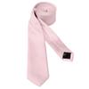 Landisun Pale Pink Tie Men Women Solid Skinny Ties Slim Ties Satin Tie-Pink view 2