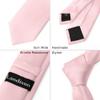 Landisun Pale Pink Tie Men Women Solid Skinny Ties Slim Ties Satin Tie-Pink view 4