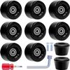 Tanzfrosch 8 Pack Roller Skate Wheels with Bearings Installed and 2 Toe Stoppers for Double Row Skating, Quad Skates and Skateboard Outdoor or Indoor Use, 32mm x 58mm 82A (Black) view 1