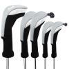 FINGER TEN Golf Club Head Covers Woods Driver Fairway Hybrid 3/4/5 Set, Headcovers Men 1 3 5 7 X Interchangeable Number Tag, Fit All Wood Clubs (Gray-1 Driver&2 Fairway&2 Hybrid) view 1