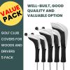 FINGER TEN Golf Club Head Covers Woods Driver Fairway Hybrid 3/4/5 Set, Headcovers Men 1 3 5 7 X Interchangeable Number Tag, Fit All Wood Clubs (Gray-1 Driver&2 Fairway&2 Hybrid) view 2
