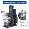 Mythinglogic Golf Storage Garage Organizer,Golf Bag Storage Stand and Other Golfing Equipment Rack,Extra Large Design for Golf Clubs Accessories,2 golf bag rack view 4