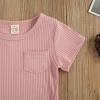 Newborn Baby Boy Girl Summer Clothes Ribbed Sleeveless Bodysuits Rompers Tops+Shorts Pants 2PCS Outfits Set Toddler Clothes (Pink D, 18-24 Months) view 4