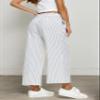 LNX Womens Linen Capri Pants Wide Leg High Waisted Drawstring Casual Cropped Pants with Pockets view 2