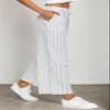 LNX Womens Linen Capri Pants Wide Leg High Waisted Drawstring Casual Cropped Pants with Pockets view 3
