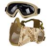 Yzpacc Airsoft Mask with Goggles, Foldable Half Face Airsoft Mesh Mask with Ear Protection for Paintball Shooting Cosplay CS Game view 1